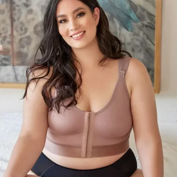 M-2XL POST SURGERY COMFORT SUPPORT BACK FAT SHAPER SECURE HOOK COMPRESSION BRA - Picture 3 of 7